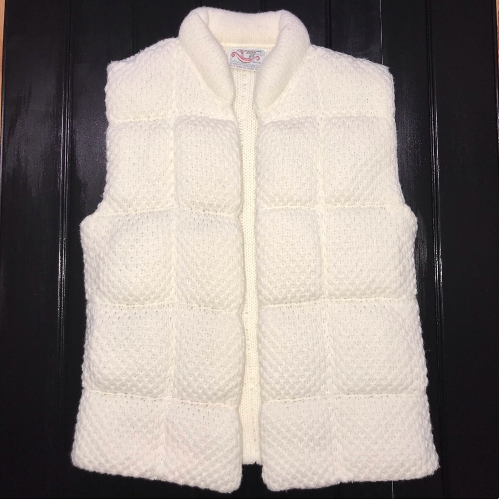 Vintage Cream Colored Quilted Vest